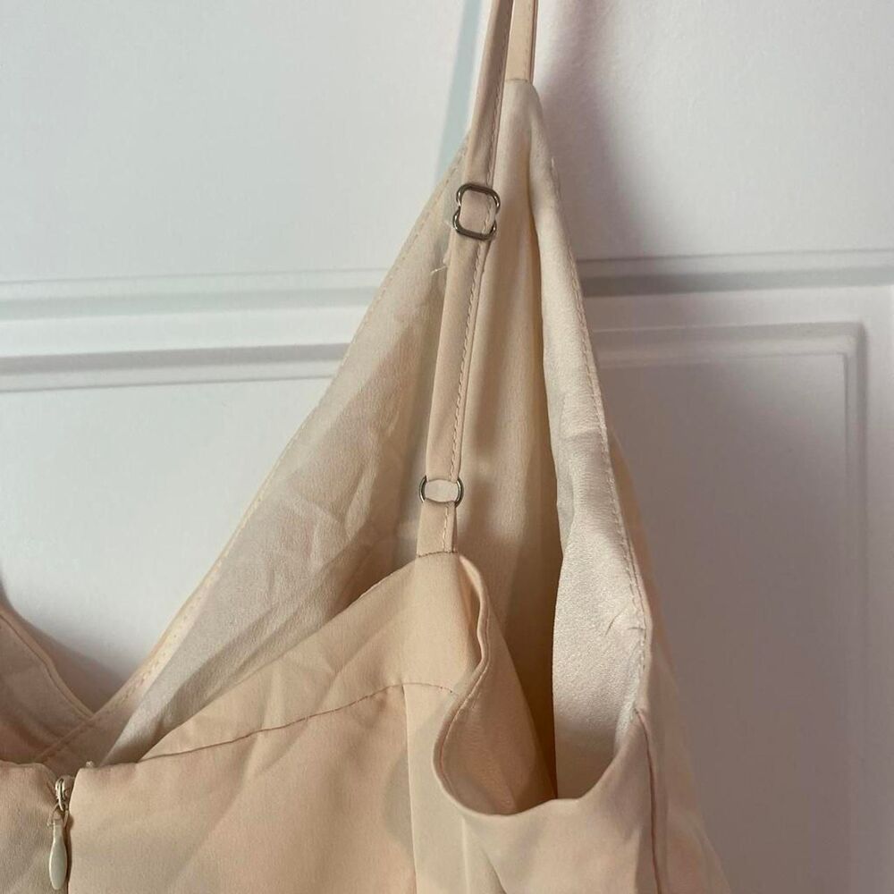 Lulus Women's Cream and Tan Wrap Dress - Picture 4 of 4